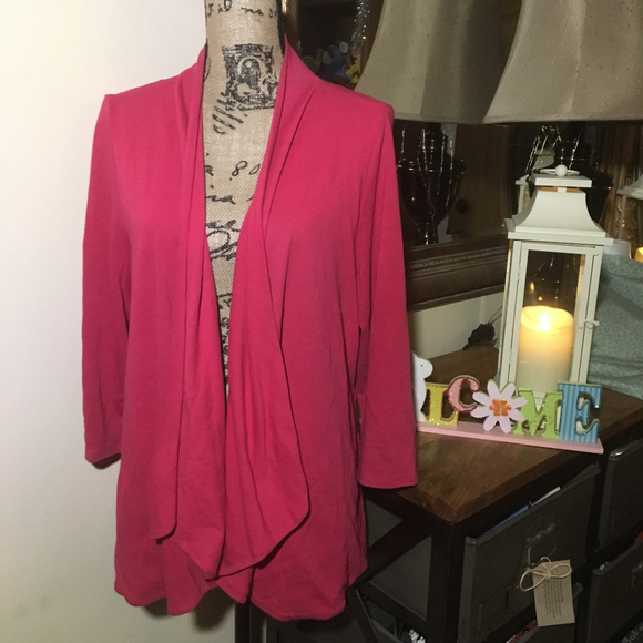 Charter Club Sweaters - Charter Club Dark Pink Open Cardigan